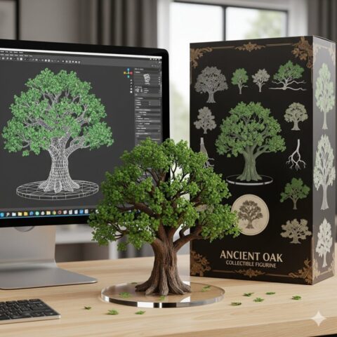 nano banana prompts generating professional collectible figure with packaging